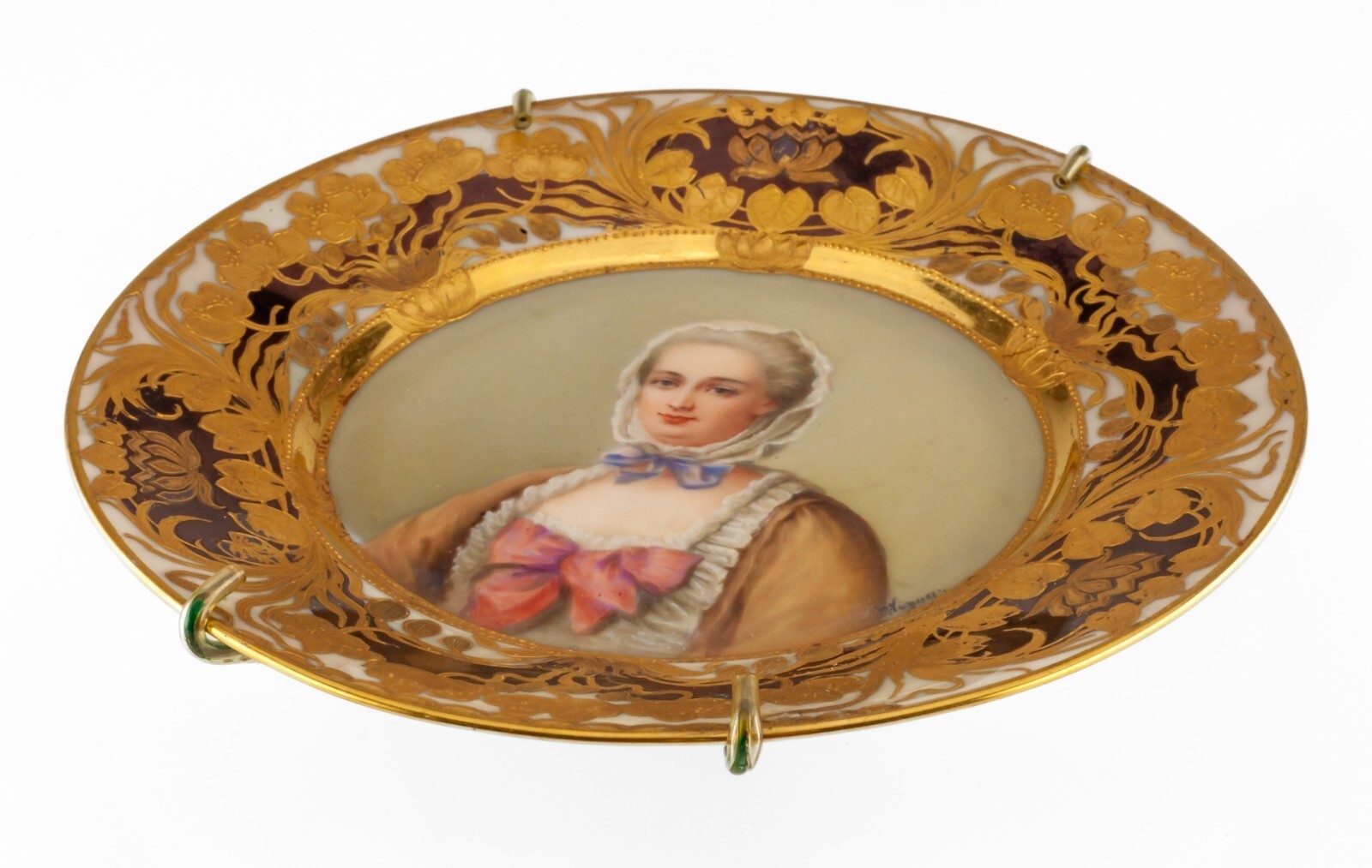 Royal Vienna Hand-Painted Cabinet Plate Signed Wagner Beehive Mark 6.75" Item image 5