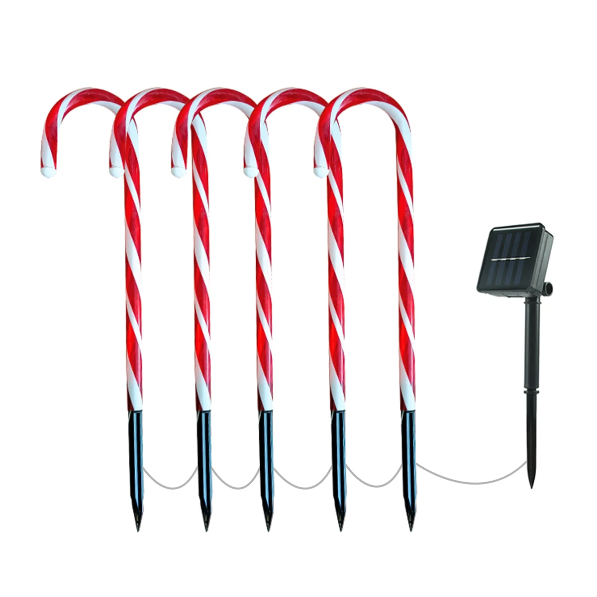 5Pcs Solar Christmas Candy Cane Light Candy Cane Pathway Marker Light Reusable P - $85.93