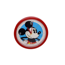 Vintage Disney Mickey Mouse Lorus Quartz Red Wall Clock 10.5" Japan - $14.84