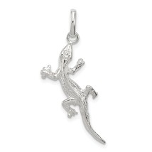 Sterling Silver Lizard Charm Pendant Animal Jewelry 28mm x 11mm - £13.17 GBP