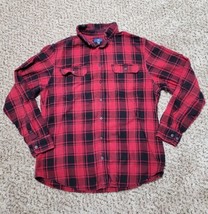 George Buffalo Plaid Red Flannel Button Down Shirt Men&#39;s XLT - $12.00