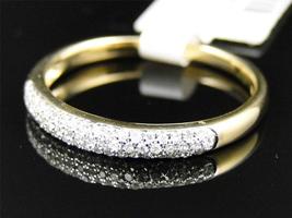 10K Yellow Gold Finish Womens Round Sim Diamond Pave Set Wedding band Ring 3.5 M - £75.19 GBP