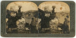 c1890&#39;s Keystone View Co. Stereoview Card 10348 Castle Rheinstein  Rhine Germany - £7.48 GBP