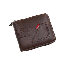 Short Wallet for Men,Fashion Trifold Zipper Wallet,Credit Card Holder Coin Purse - £12.78 GBP