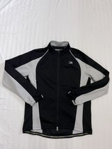 Nishiki Cycling Jacket Mens Size Large Black Gray Full Zip Long Sleeve - £9.90 GBP