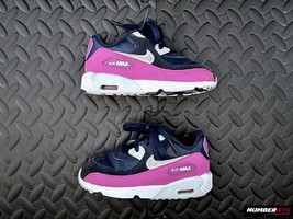 Nike Air Max 90 LTR TD Blue Violet Pink 833379-402 Toddler Kid Size 8C - £31.04 GBP