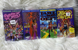 4 Richard Simmons VHS lot Sweatin&#39;to the Oldies 3 Tone Sweat Dance Disco Sealed - £11.80 GBP