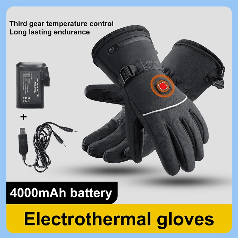 Winter Heated Gloves Motorcycle Gloves Heated Guantes USB Moto Heating Hand - £27.45 GBP+