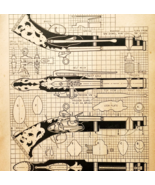 1954 Spanish Miguelet Pistol Science &amp; Mechanics Model Pattern Craft Pri... - $459.78 MXN