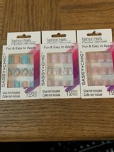 Sassy + Chic Fashion Nails Adult-3 Packs As Shown-Brand New-SHIPS N 24 HOURS - £15.73 GBP