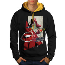 Wellcoda Lady Stylish Fashion Mens Contrast Hoodie, Glamour Casual Jumper - £31.95 GBP