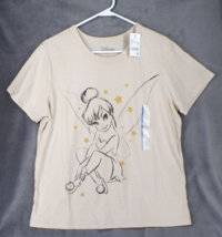 Disney T-Shirt Women&#39;s Large Tinkerbell Cream Graphic Shirt - £10.25 GBP