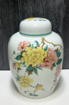 AK Kaiser W. Germany Porcelain Golden Crown E&amp;R Peking Flat Top Ginger Jar Flora - £42.68 GBP
