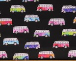 Cotton Colorful Buses Vehicles Magic Bus Fabric Print by the Yard D586.53 - £10.41 GBP