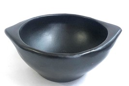 SoupBowl Flat Base 6.5 Inches Black Clay Dinner Made in la chamba Tolima  - $31.50