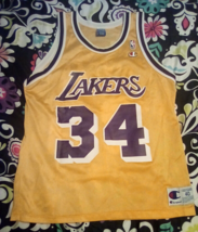 Champion LA Lakers Shaquille O&#39;Neal #34 Mens Jersey Tank Size 40 VTG Shaq - $42.36