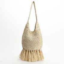 Large straw tote bag designer paper woven women shoulder bags handmade summer beach bag thumb200