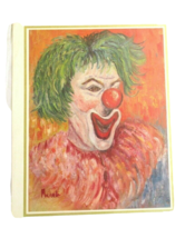 Vintage Art 1960&#39;s Clown Print Signed 8&quot;x10&quot; Circus Green Wig Creepy Michele - £7.82 GBP