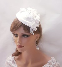 Bridal birdcage veil &amp; fascinator hat  #Floral  fascinator hat and White or Ivor - £35.84 GBP