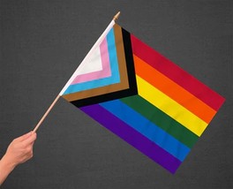 Rainbow Progress Pride Flag - 12x18 Inch 12 Pack - $32.50