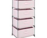 Pink 4 Drawer Dresser, Fabric Clothes Storage Stand For Bedroom, Nursery... - £55.76 GBP