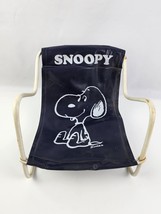 Vintage Snoopy Peanuts Blue vinyl Sling Back Chair for Plush or Dolls - $22.76