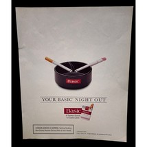 Basic Cigarettes Vintage Color Print Ad 1996 Smoker Tobacco Ashtray - £8.20 GBP