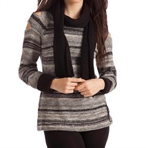 French Kyss bethany striped sweater w/ scarf in Black Multi - £37.00 GBP