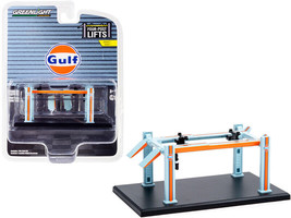 Adjustable Four-Post Lift &quot;Gulf Oil&quot; Light Blue and Orange &quot;Four-Post Lifts&quot; ... - £11.94 GBP