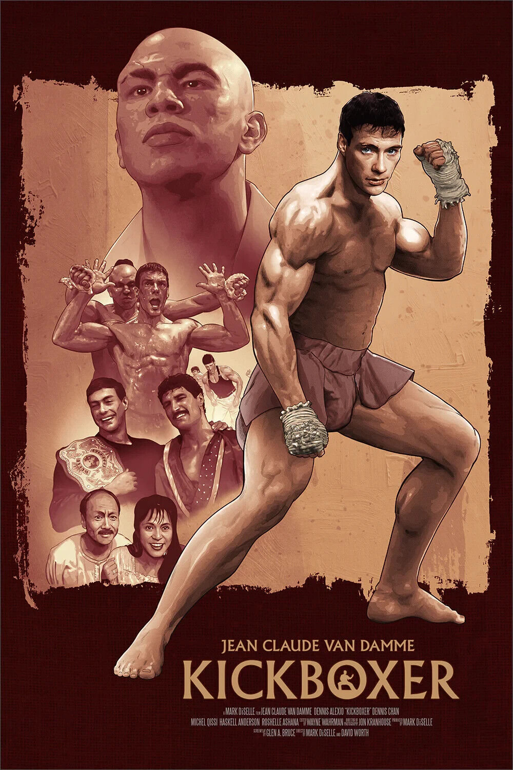 Primary image for Kickboxer Jean Claude Van Damme Movie Film Poster Giclee Print Art 16x24 Mondo