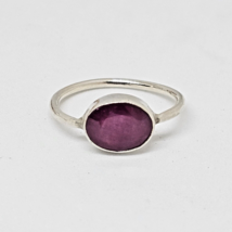 925 Sterling Silver - Natural Ruby Gemstone Ring Size 8.5 - £23.93 GBP