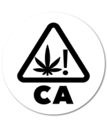"Cannabis Warning CA" 0.75 Circle, Black on White Labels, Roll of 1,000 Stickers - $33.64