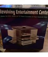 Vintage Revolving Entertainment Center 56 CD DVD Or 12 VHS Spinner New O... - £19.72 GBP
