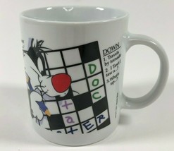 Sylvester the Cat Mug Looney Tunes Warner Bros Crossword Puzzle 1997 Cartoon   - £13.97 GBP