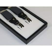 ELEGANT Suspenders Clip on and Button Option for Slacks or Suit Pants Charcoal image 5
