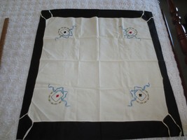 Vintage Tie-On PLAYING CARDS Cross Stitch NATURAL Cotton TABLE COVER - 2... - $12.00