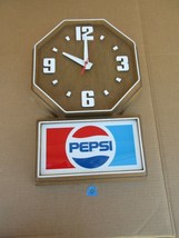 Vintage Pepsi Hanging Wall Clock Sign Advertisement  O - £140.98 GBP