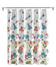 Pioneer Woman BLOOMING BOUQUET ~ 72 x 72 ~ Buttonhole Top~ Fabric Shower Curtain - £23.53 GBP