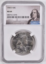 MS64 1960-D Franklin Half Dollar NGC Special Label.   - £30.85 GBP