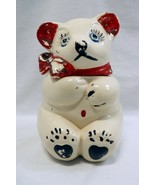 VINTAGE Circa 1950s Ceramic Bear Cookie Jar 11&quot; x 7&quot; American Bisque - £117.09 GBP