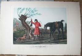 VENET / DEBUCOURT (1755-1832) Set 3 x Aquatint Engraved Hunting Scenes 23&quot; x 16&quot; - $1,482.00