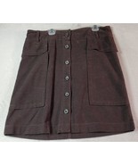 Zara Skirt Womens Size Large Brown Pockets Flat Front Medium Wash Button... - €19,75 EUR