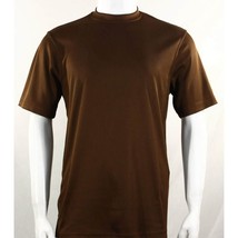 Men Dressy T-Shirt  Log-In Uomo Soft Crew Neck Silky Short Sleeves 218 Cognac image 2