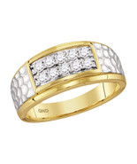 10kt Yellow Gold Mens Round Diamond Band Wedding Anniversary Ring 1/2 Ctw - £560.22 GBP