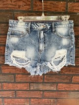 Forever 21 Shorts Medium Cut Offs Destroyed 5 Pocket Blue Denim 100% Cotton - $8.55