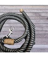 Action Company Braided Trainer&#39;s Lead Rope with Rawhide Accents Navy and... - £10.38 GBP