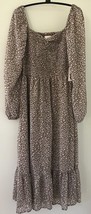NWT Jessica Simpson Brown Blue Floral Flowy Boho Hippy Maxi Sun Dress Me... - $470.96 MXN