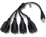 3 Prong 1 To 4 Outlet Power Cord Splitter Cord - Indoor Outdoor Cable St... - $31.99