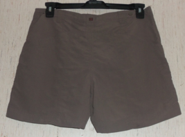 Excellent Womens Royal Robbins Double Deep Pocket Brown Nylon Short Size 10 - £21.93 GBP