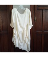 Vintage Morgane Le Fay 100% Silk Asymmetrical Dress Cream Ruffle DAMAGED... - £54.30 GBP